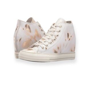 Converse ✪ Lux Hidden Heel Wedge Hi Sneaker ✪ Rose Gold Brush Off Leather ✪ 8M ✪